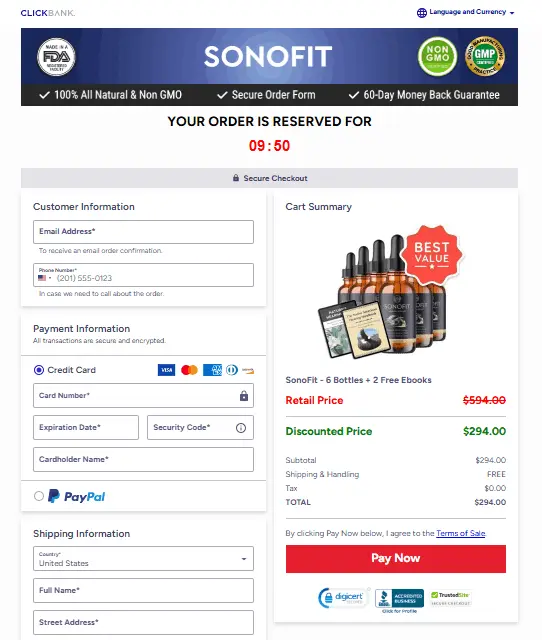 SonoFit order